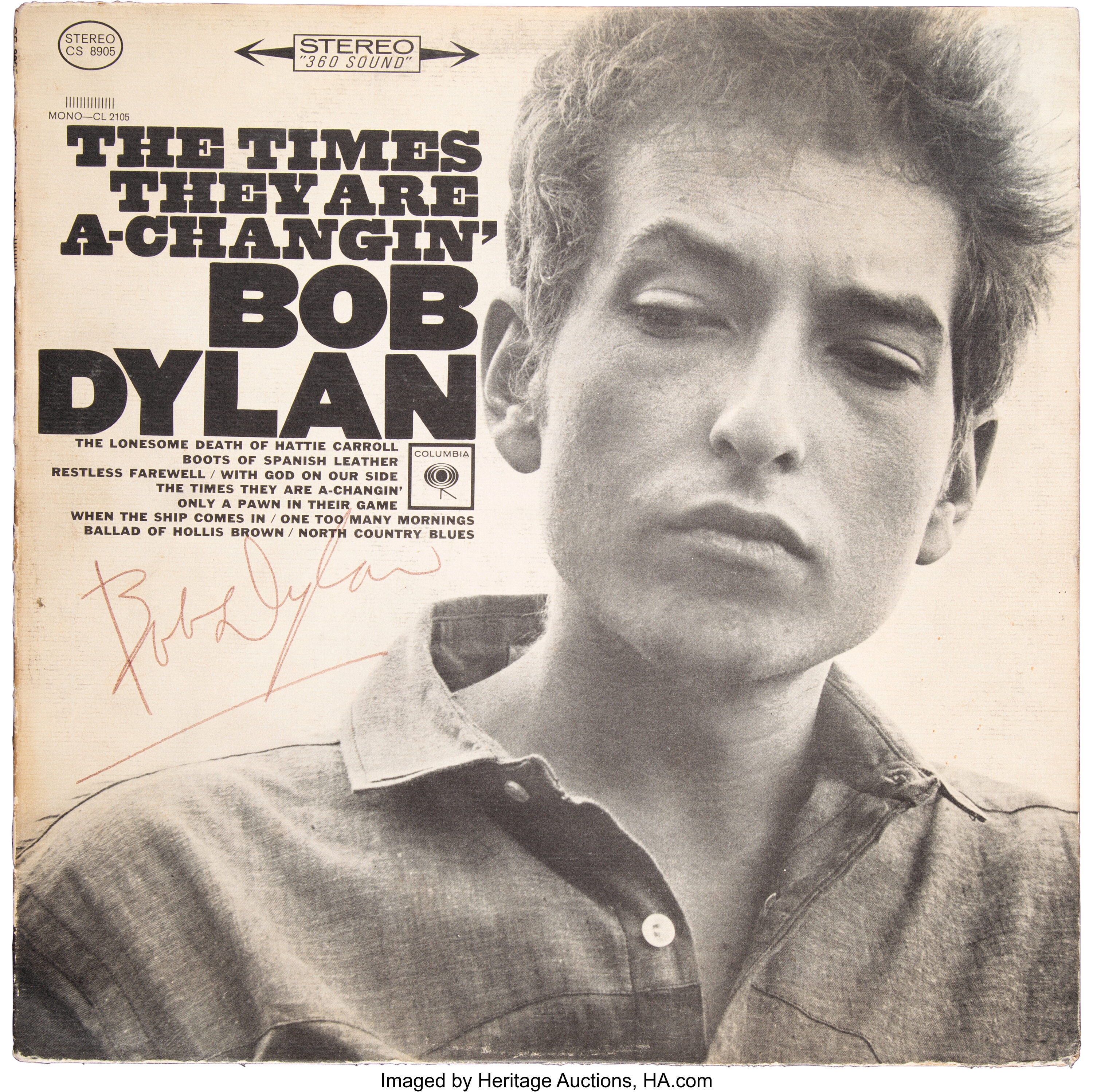 The Times They Are A-Changin Bob Dylan Autograph Album